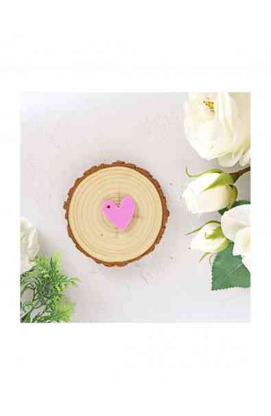 Charm cuore acrilico - chicle