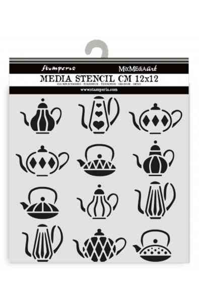 Alice in Christmas - Stencil - Tea Pots