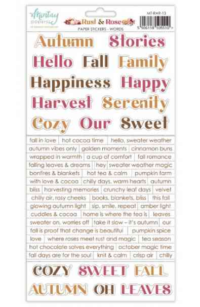 Rust & Rose - 6x12  Paper Stickers Words